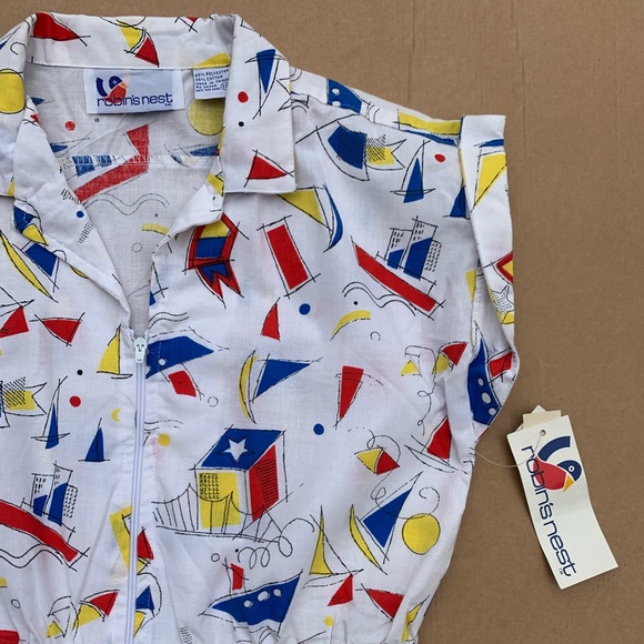 Vintage 80s sailing print romper, new with tags - Picture 2 of 14